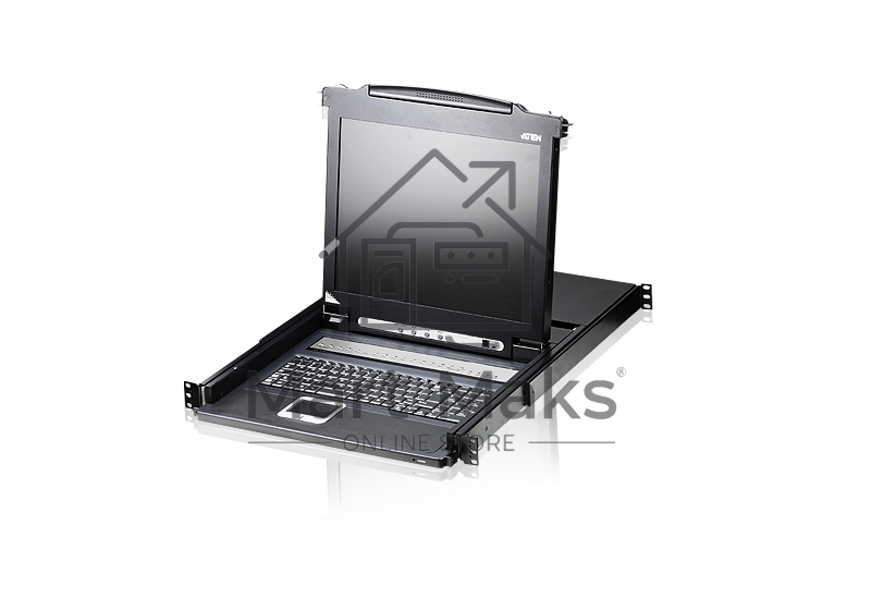 Переключатель/switch, KVM, 1 user консоль LCD/ЖК 19 =16 cpu/портов/port PS2/USB+VGA, с KVM-шнурами PS2 1х1.8м.;USB 1x1.8м., 1280x1024, 1U 19, исп.спец.шнуры, OSD, каскад 256, лат./рус.клав 16PLCD KVMP SWITCH 19INCH