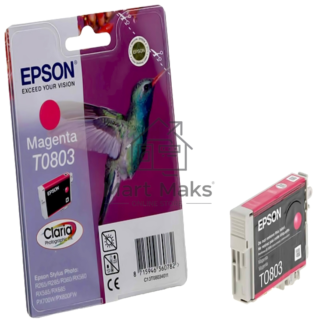 Картридж струйный Epson C13T08034011 пурпурный (330 стр.) для Epson St Ph P50/PX660/PX720WD