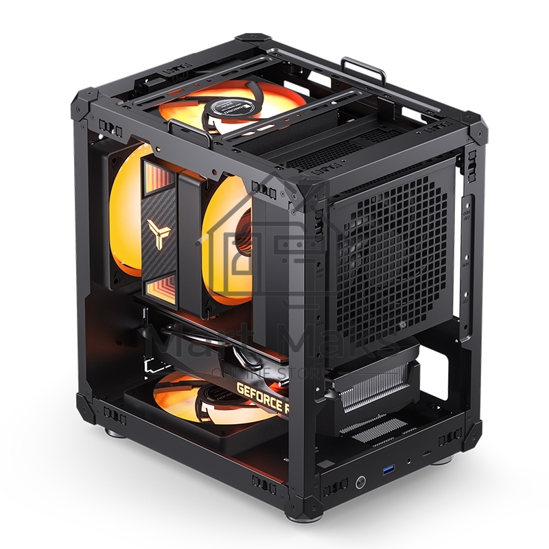Компьютерный корпус JONSBO C6-ITX Black ITX без БП, боковая панель из закаленного стекла, mini-ITX, черный