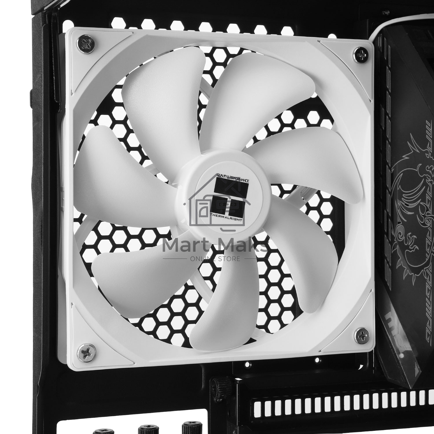 Кулер для корпуса Thermalright TL-C14CW белый (140x140x25mm, 4-pin PWM, 75.8CFM, 26.4dBA, 1500RPM)
