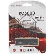 Накопитель SSD Kingston KC3000, 2Tb, PCIe 4.0 x4, M.2 2280, NVMe, R/W 7000/7000, с радиатором