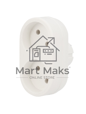 Двойник электрический 6А без заземления, белый Rexant