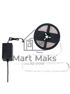 Комплект светодиодной ленты 5 м с блоком питания IP65, холодное белое свечение 6500 К LAMPER