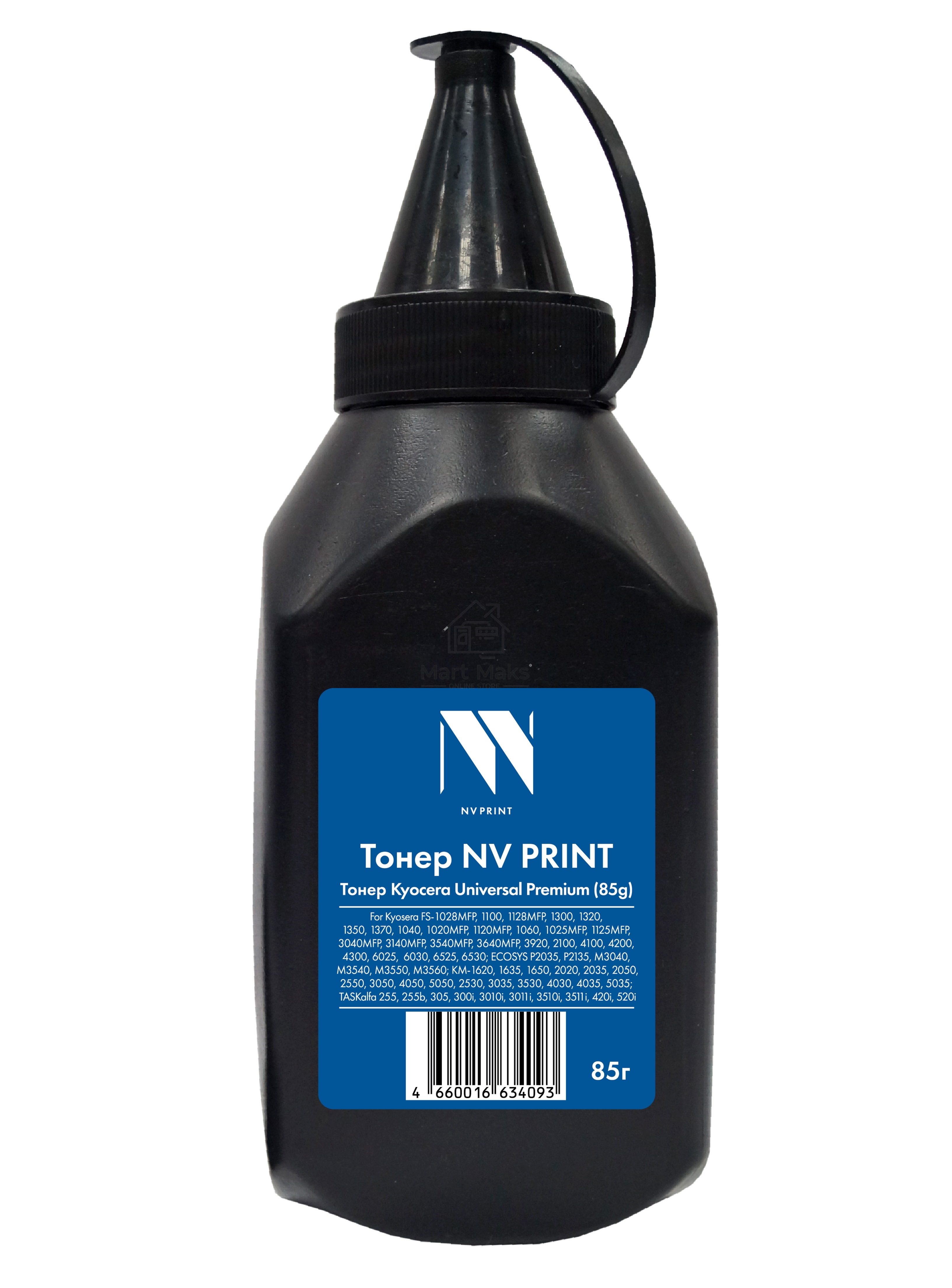 Тонер NVP Kyocera Universal (85 г) для FS-1028MFP, 1100, 1128MFP, 1300, 1320, 1350, 1370, 1040, 1020MFP, 1120MFP, 1060, 1025MFP, 1125MFP, 3040MFP, 3140MFP, 3540MFP, 3640MFP, 3920, 2100, 4100, 4200, 4300, 6025, 6030, 6525, 6530; ECOSYS P2035, P2135, M3040,