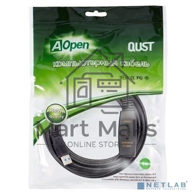 Кабель-адаптер USB3.0-repeater Aopen, удлинительный активный <Am-->Af> 5м QUST/qust<ACU827A-5M>