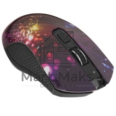 Мышь беспроводная Qumo Fractal M25 черный, 1600 dpi, радиоканал, USB, кнопки - 4