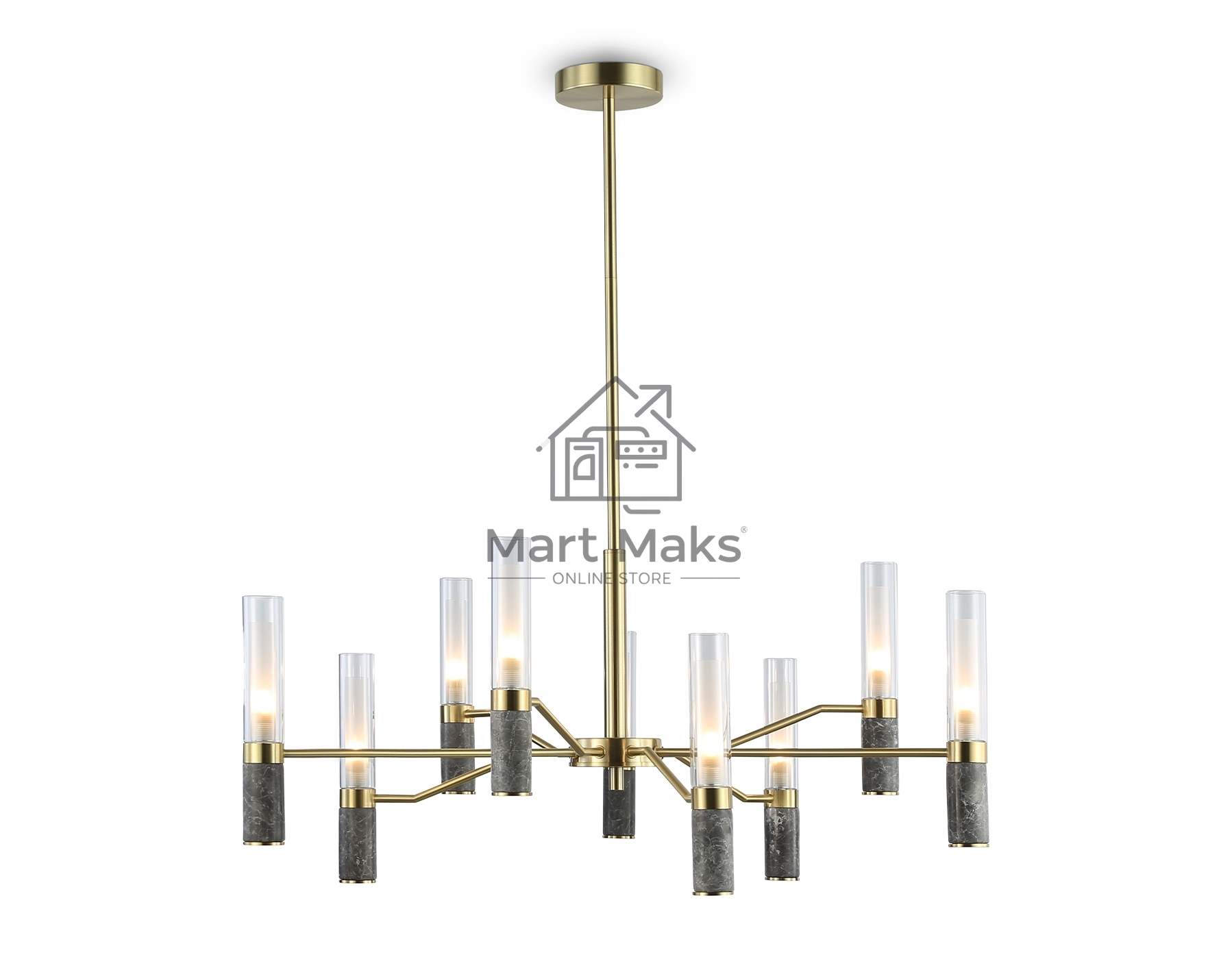 Люстра Ambrella light LH53355/9 GD/CL/WH золото/прозрачный/белый G9*9 max 40W D850*890