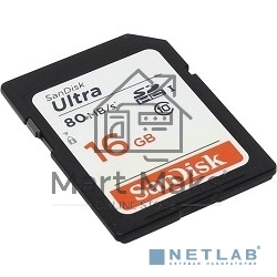 Флеш карта SDHC 16Gb Class10 Sandisk SDSDUNC-016G-GN6IN Ultra 80