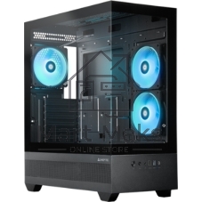 Компьютерный корпус Chieftec Vista черный без БП ATX 3x120мм 1xUSB2.0 1xUSB3.0 1xUSB3.1 audio bott PSU
