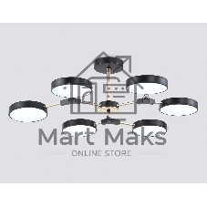 Люстра светодиодная на штанге Ambrella light FL516334/6 BK/FGD черный/золото 108W 3000-6000K D780*210 (без ПДУ)