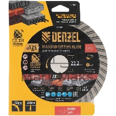 Диск алмазный отрезной Denzel ф125 х 22,2 мм, Турбо, сухое резание, HWD92