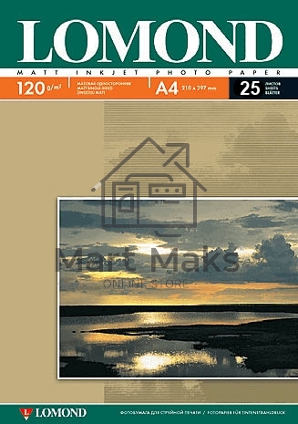 Фотобумага LOMOND Односторонняя Матовая, 120г/м2,A4 (21X29,7)/25л. для струйной печати