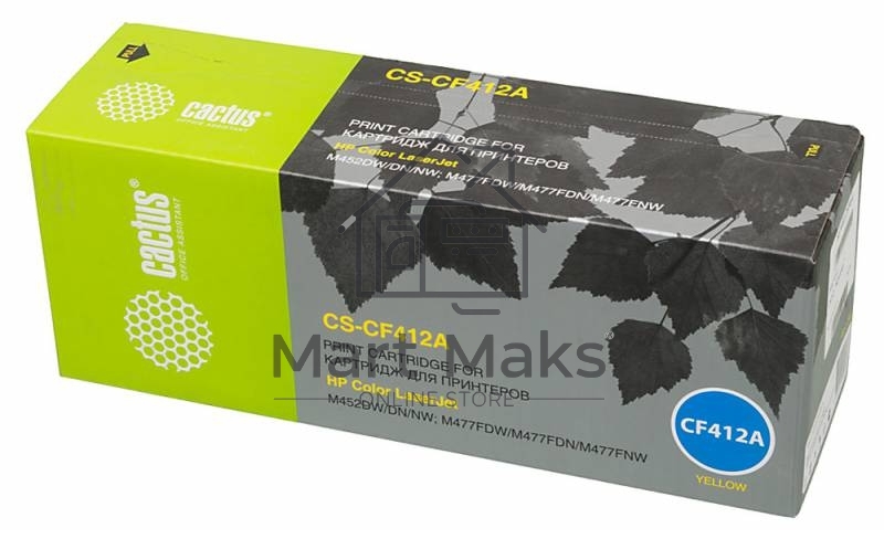 Картридж лазерный Cactus CS-CF412A желтый (2300 стр.) для HP LJ M452DW/DN/NW, M477FDW/M477FDN/M477FNW