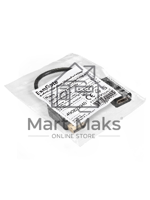 Кабель-переходник DisplayPort-HDMI ExeGate EX-DPM-HDMIF-0.2 (20M/19F, DP1.2 4K@60Hz, 0,2м)