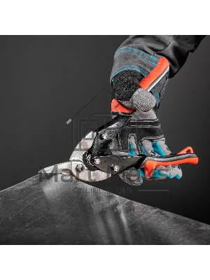 Ножницы по металлу Matrix, 250 мм, правые, обрезиненные рукоятки