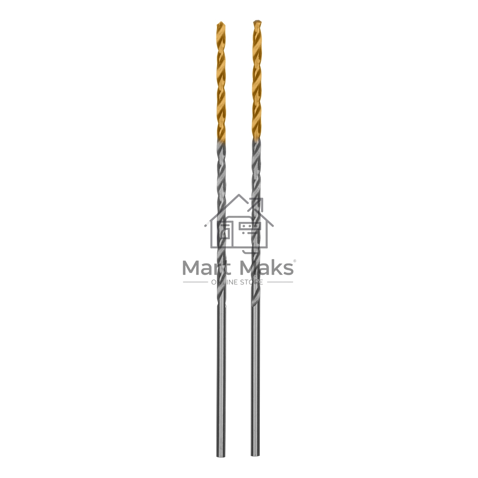 Сверло спиральное по металлу 2 х 86 мм Р6М5, Golden Tip, удлиненное, 2шт. Denzel