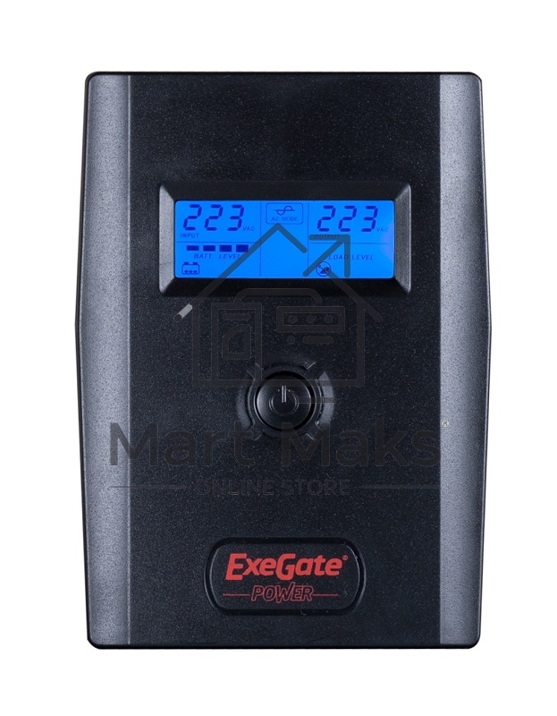 Источник бесперебойного питания Exegate Power Smart ULB-800 LCD <800VA, Black, 2 евророзетки, USB>