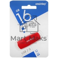 Флешка USB Smartbuy Scout Red (SB016Gb2SCR), 16Gb, USB 2.0, R/W 15/8, красный