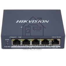 Коммутатор Hikvision DS-3E0505P-E/M, 4×1 Гбит/с PoE+ + 1×1 Гбит/с, неуправляемый
