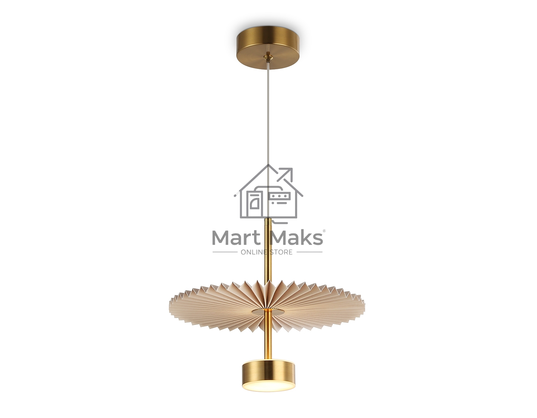 Светильник Ambrella light LH72603 BR/WH латунь/бежевый 6W 3000K D300*260-1770