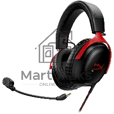 Гарнитура HyperX Cloud III чёрный-красный, проводная, 3.5 мм