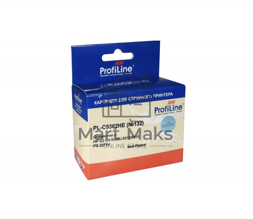 Картридж струйный ProfiLine PL-C9362HE №132 для принтеров HP Deskjet D4260/D4360 Photosmart C4280/C4380/C4385/C4480/C4524/C4580/C5280/D5360 Officejet J5730/J5780/J5785/J6410/J6415 Black пигмент