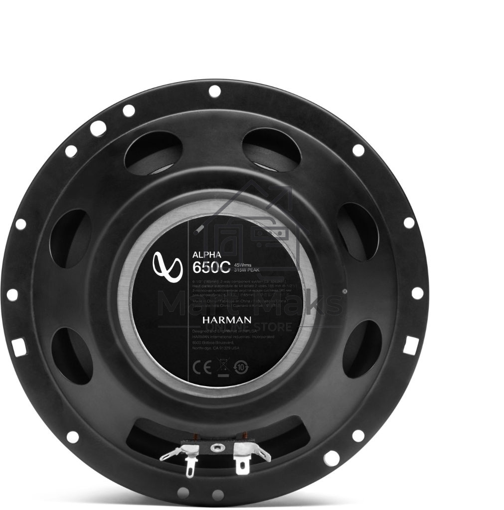 Колонки автомобильные Infinity Alpha 650C 315Вт 91дБ 4Ом 16.5см (6 1/2дюйм) (ком.:2кол.) компонентные двухполосные