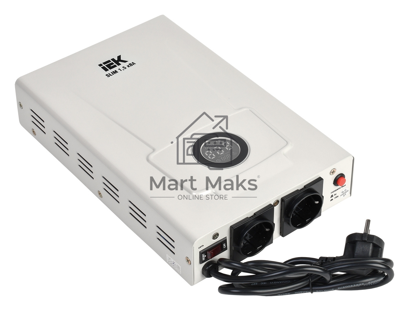 Стабилизатор напряжения IEK Slim 1.5кВА однофазный белый (IVS22-1-D15-09)