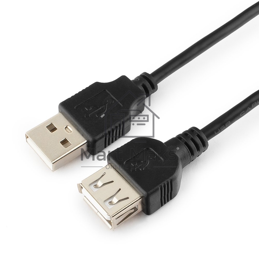 Кабель-удлинитель USB2.0 Cablexpert CC-USB2-AMAF-6B-N, AM/AF, медь, серия Pro, 1.8м, черн, пакет