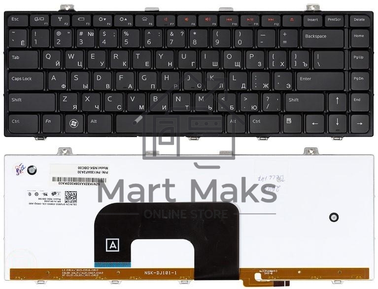 Клавиатура для ноутбука Dell Studio 14 14z 1440 1450 1457 черная с подсветкой