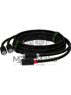 Кабель GCR 5.0m аудио 2 х RCA / 2 х RCA, черный, GCR-54131