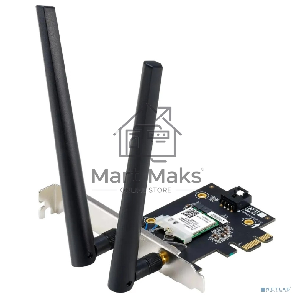 Сетевой адаптер Wi-Fi + Bluetooth Asus PCE-BE6500 BE6500 PCI Express 2ант.