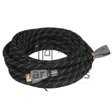 Кабель HDMI Wize WAVC-HDMIRA-7M 7 м., v.2.0b, 19M/19M, 4K/60 Hz 4:4:4, 26 AWG, HDCP 1.4, HDCP 2.2, Ethernet, позол.угловой разъем, экран, черный, пакет
