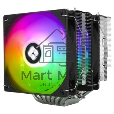 Кулер для процессора Thermalright Phantom Spirit 120 SE черный (4-pin PWM, 154mm, Ni/Cu, 7x6mm, 2x120мм, 66.17CFM, 25.6dBA, 1500RPM, S: 1200, 1700, 1851, 115X, AM4, AM5, silver, black)