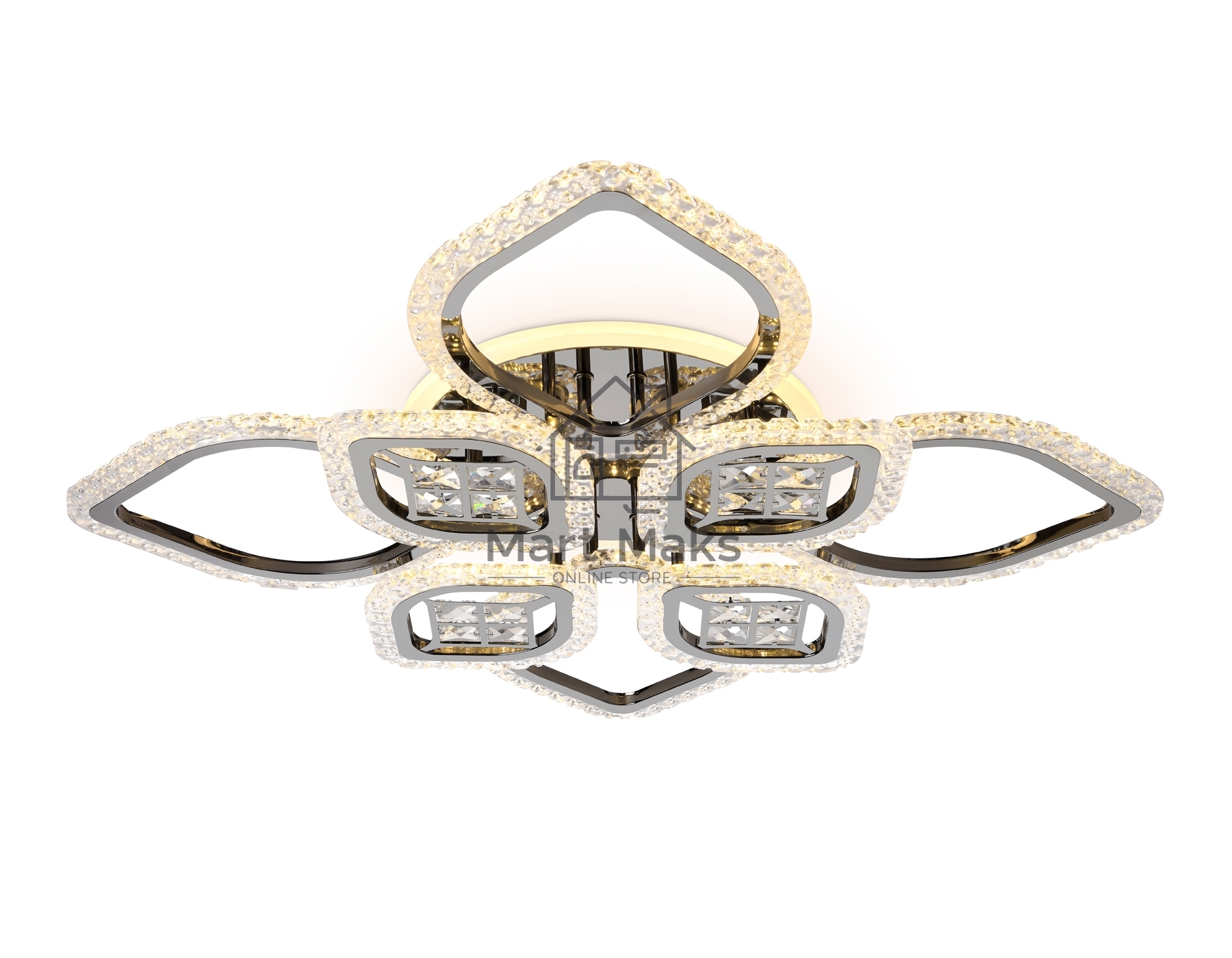 Светильник Ambrella light FA2835/4+4 DCH черный хром 3000K/4200K/6400K 118W 750*750*120 (ПДУ РАДИО 2.4G)