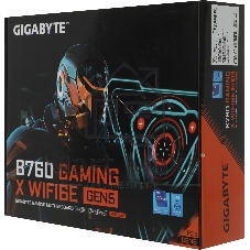 Материнская плата GIGABYTE B760 GAMING X WIFI6E GEN5, LGA1700, Intel B760, 4xDDR5, 4xSATA, 3xM.2, 1xPCIe 5.0 x16, DisplayPort, HDMI, 1x2.5Gb LAN, USB Type-C, 6x3.5 мм, 7.1, ATX