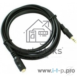 Удлинитель звуковой Exegate (3.5mm Jack M - 3.5mm Jack F) 2.0м позолоченные разъемы
