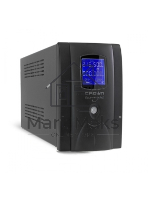 Источник бесперебойного питания CROWN Line Intractive CMU-SP1200IEC LCD USB 1200VA\720W, корпус металл, 2x12V/9AH, розетки 8*IEC, трансформатор AVR 140-290V, LCD-дисплей, cъемный кабель 1.2 м, порт RJ11/45, порт USB, защита: от перегрузки, от КЗ, от скачк