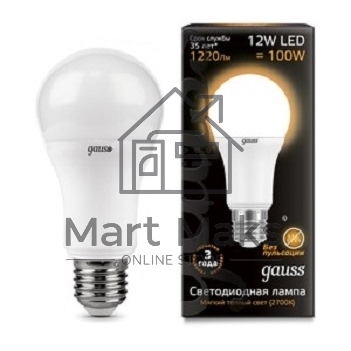 Лампа светодиодная GAUSS LD102502112LED A60 globe 12W E27 2700K