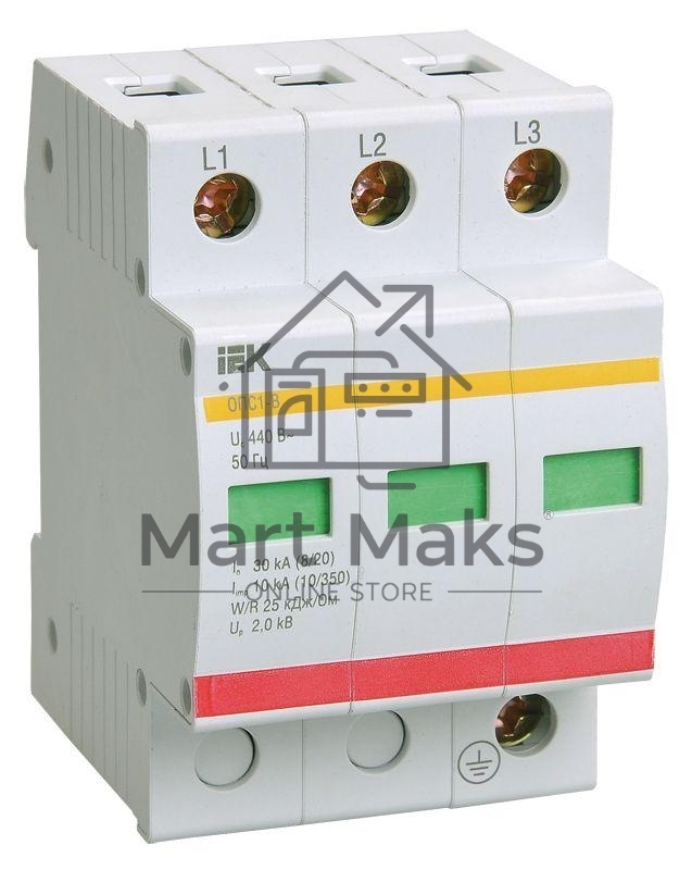Ограничитель перенапряжения ОПС1-C 3P ИЭК MOP20-3-C