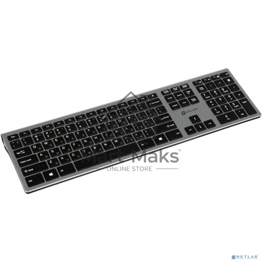Клавиатура Oklick 890S серый USB беспроводная slim
