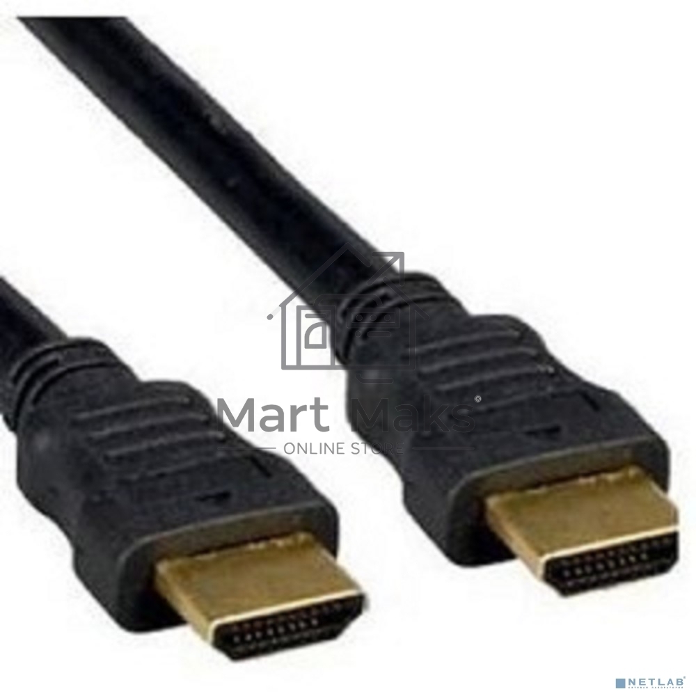 Кабель Cablexpert HDMI CC-HDMI490-15, 19M/19M, v2.0, медь, позол.разъемы, экран, плоский кабель, 1м, черный, пакет