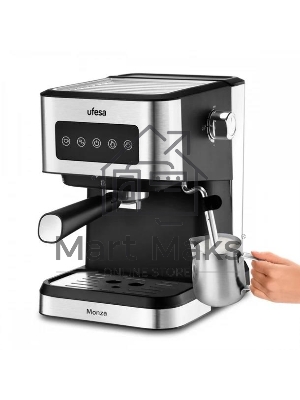 Кофеварка рожковая Ufesa MONZA черный/серебристый, исп. кофе - молотый, 1.5 л, 1050 Вт, 20 бар