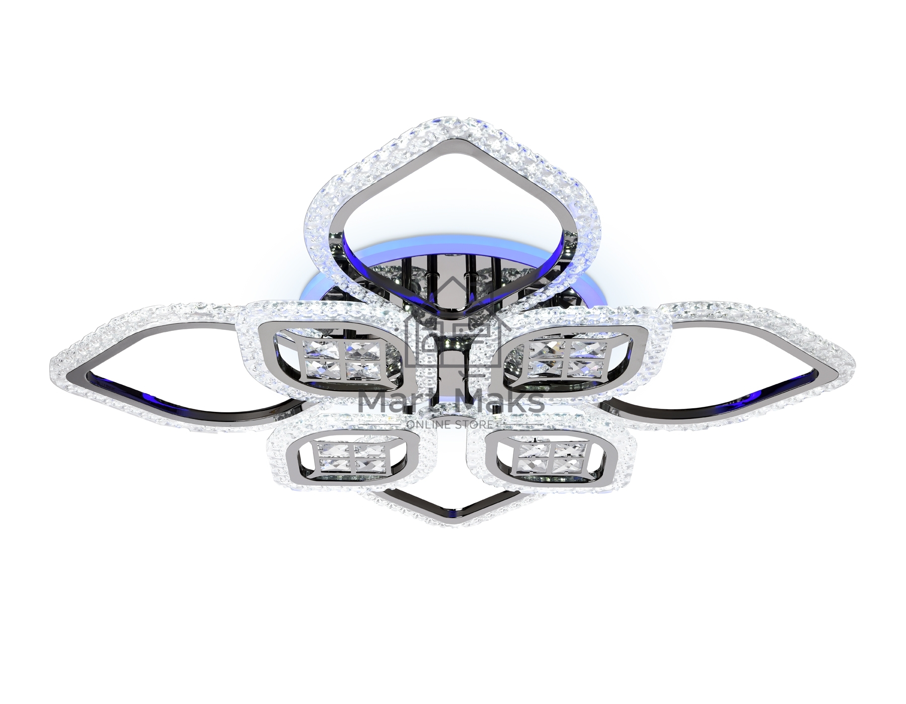 Светильник Ambrella light FA2835/4+4 DCH черный хром 3000K/4200K/6400K 118W 750*750*120 (ПДУ РАДИО 2.4G)
