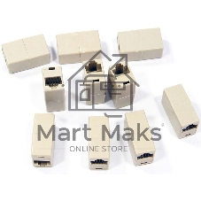 Проходной адаптер RJ45 cat.5e VCOM соединительный RJ-45/RJ-45(10 шт. в уп-ке), блистер