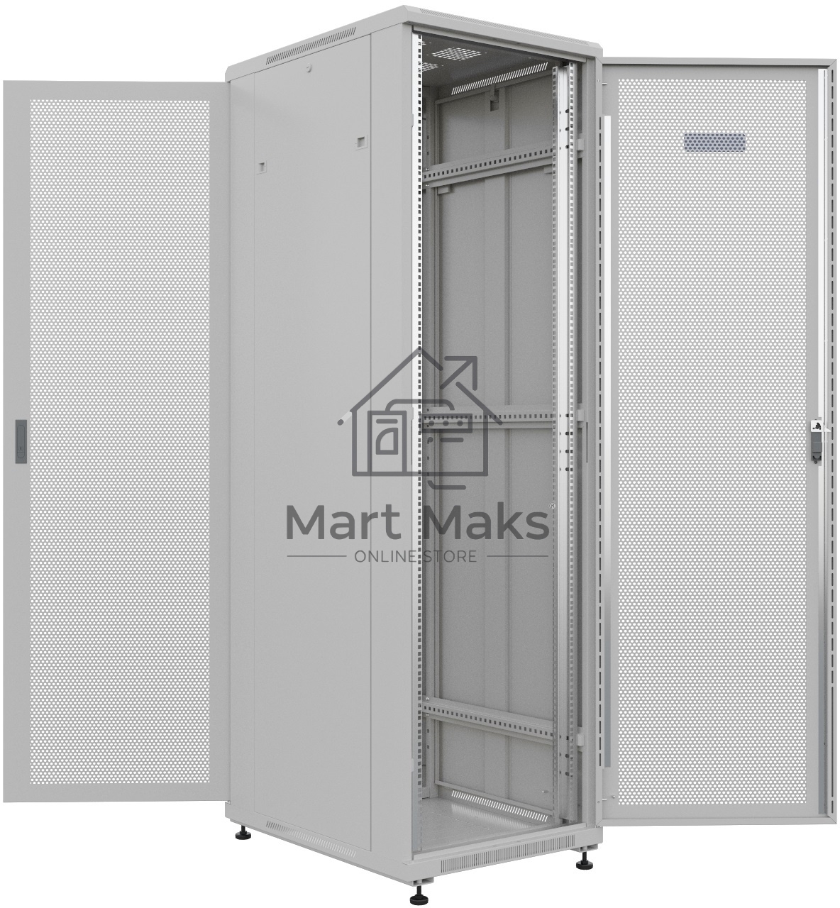 Шкаф серверный NTSS Премиум (NTSS-R42U6080PD/PD) напольный 42U 600x800мм пер.дв.перфор. задн.дв.перфор. 900кг серый IP20 сталь