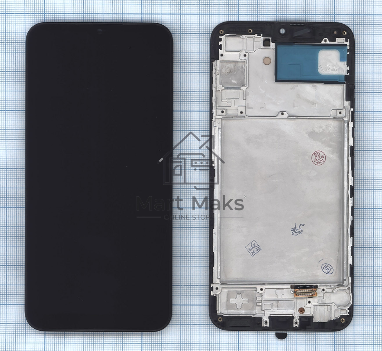 Дисплей для Samsung Galaxy A24 SM-A245F в сборе с тачскрином oled, черный