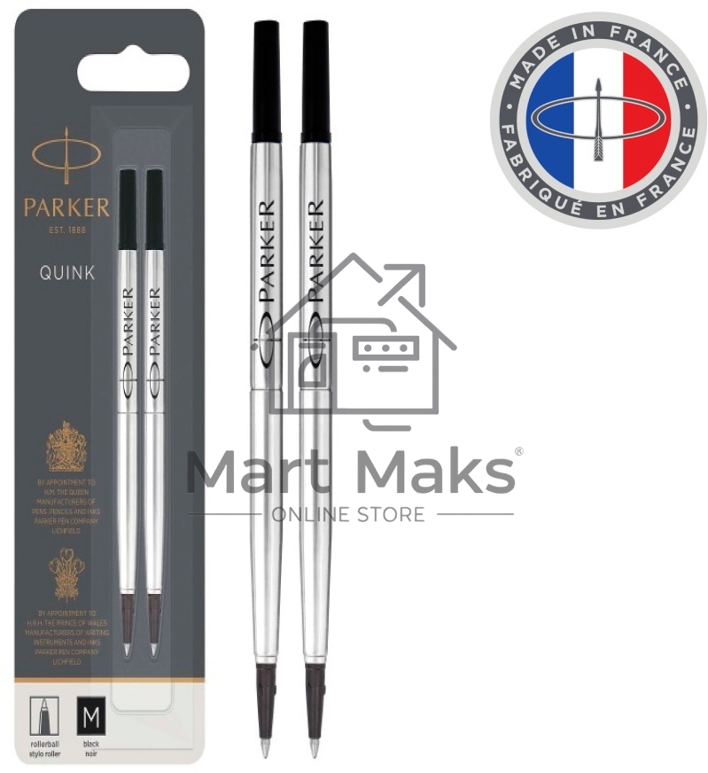 Стержень роллер Parker Quink Z01 (CW1950325) M 0.7мм, черные чернила, блистер (2шт)
