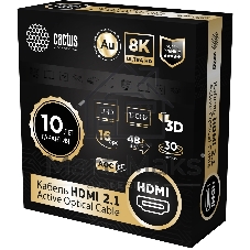 Кабель аудио-видео Cactus CS-HDMI-AOC-2.1-30 HDMI (m)/HDMI (m) 30м. позолоч.конт. черный
