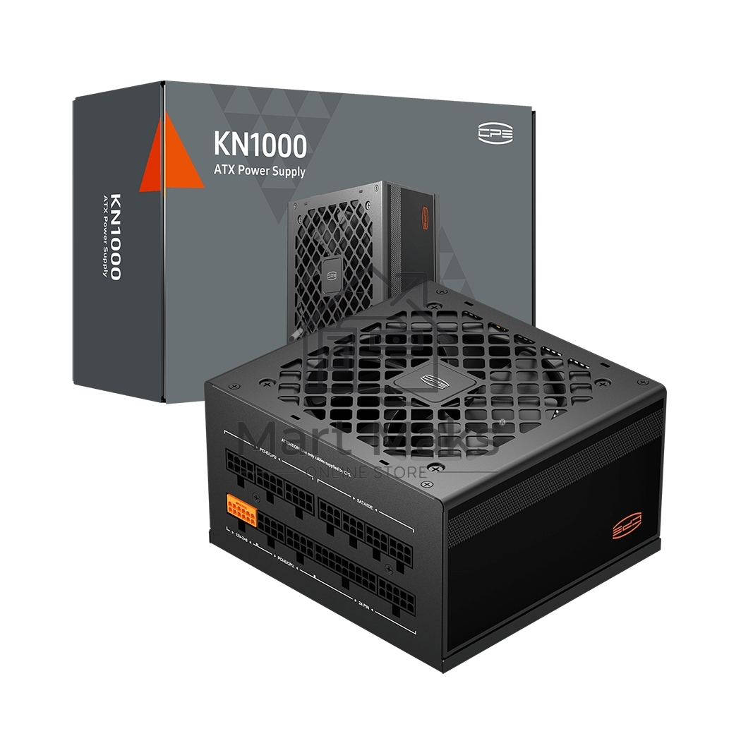 Блок питания PCCooler, 1000W 80 PLUS Gold (ATX, 3.1, Full modular, 1x24(20+4)pin, 2xCPU 8(4+4)pin, 3xPCIe*2 8(6+2)pin, 1x12VHPWR, 9xSATA*3, 3xMOLEX4pin, Active, 120x120мм, 140x150x86мм, APFC, OVP/UVP/SCP/OPP/OCP/OTP/SPD, black)